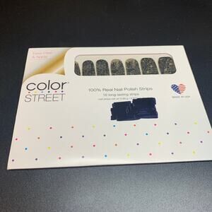 NIP Color Street NEW YEAR WISHES FDS550 black gold metallic nail polish strips